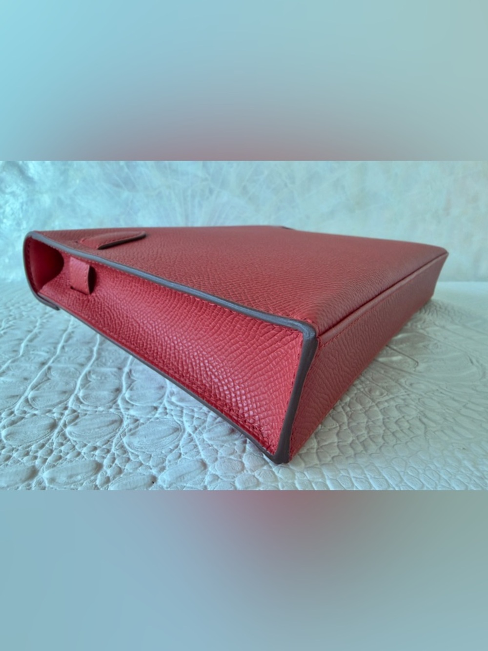 Hermès mini Kelly Elan Red Epsom Gold Hardware Clutch Crossbody Full Set New - Picture 14 of 17